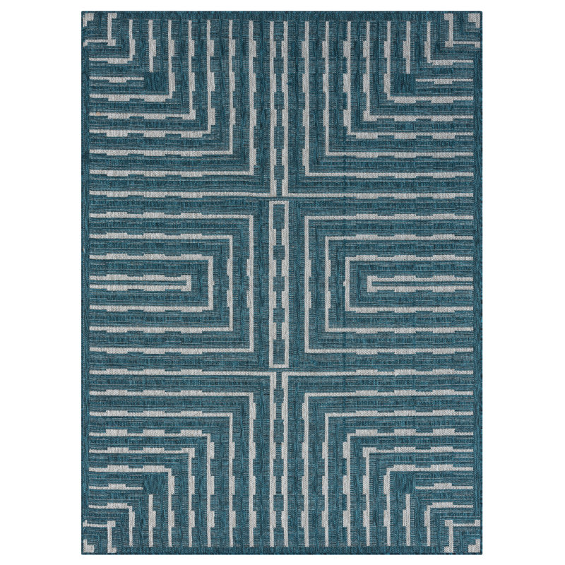 Geometric Indoor Rug, Rectangle 5' x 6'11"