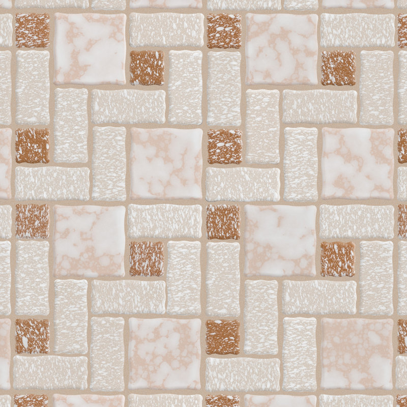 Academy Random Sized Straight Edge Porcelain Versailles Mosaic Wall & Floor Tile, Beige/Brown