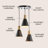 Zurcher 3 - Light Black/Brass Gold Cluster Pendant