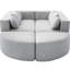 Boneless 114,9 "avec - fonctions combinées, conception incurvée et sièges confortables dans des modules modulaires bouclés gris, assise généreuse, tissu doux