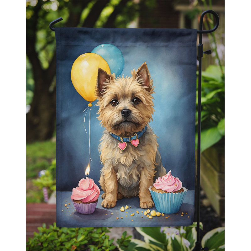 Drapeau de jardin «Happy Birthday», Cairn terrier
