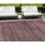 Tapis intérieur lavable à rayures 8 pi x 10 pi Merlot and Grey