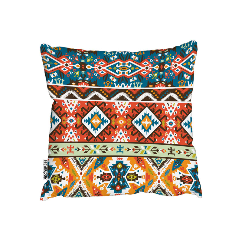 Indoor / Outdoor Patchwork Square Throw Cushion, 60cm H x 60cm W x 7cm D