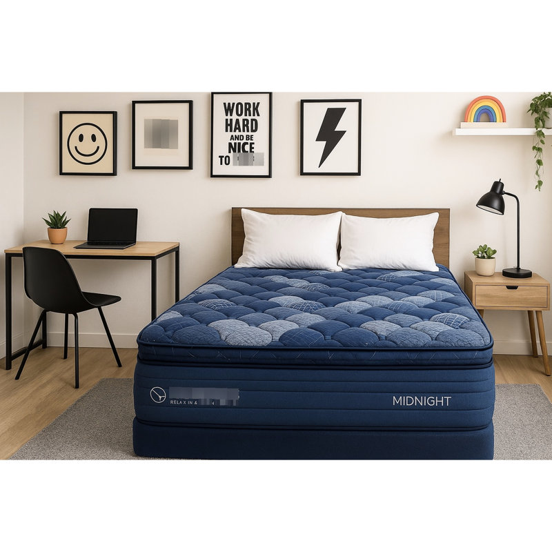 Très grand matelas à ressorts ensachés de 14 po avec mousse à mémoire de forme, couches de mousse et housse en tissu super doux