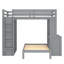 Lit superposé double très grand / double avec bureau, structure en bois massif, tablettes intégrées et garde-robe, lit inférieur amovible, gris-1758747957-1758747962