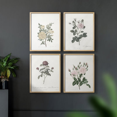 «Vintage Floral Print CXLIV», 4 pièces sur papier