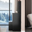 Coiffeuse de 37 po de taille moyenne et tabouret rembourré, miroir coulissant 24 x 22, rangement multicouche, style américain, meuble-lavabo noir pour espaces moyens avec meuble-lavabo moyen