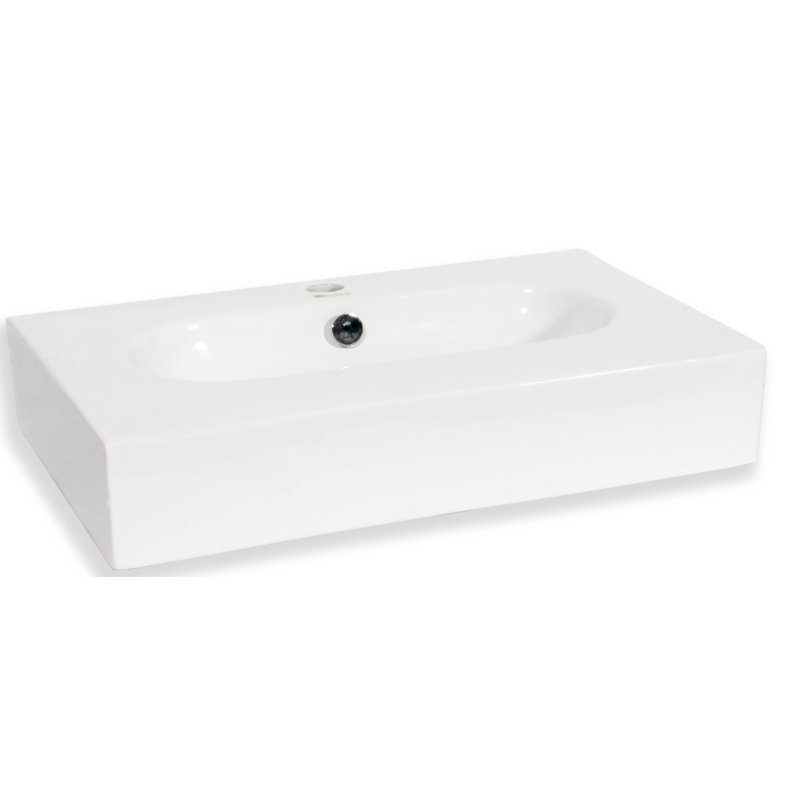 Hispania Home 15.75'' Cream Ceramic Rectangular Bathroom Sink with Overflow