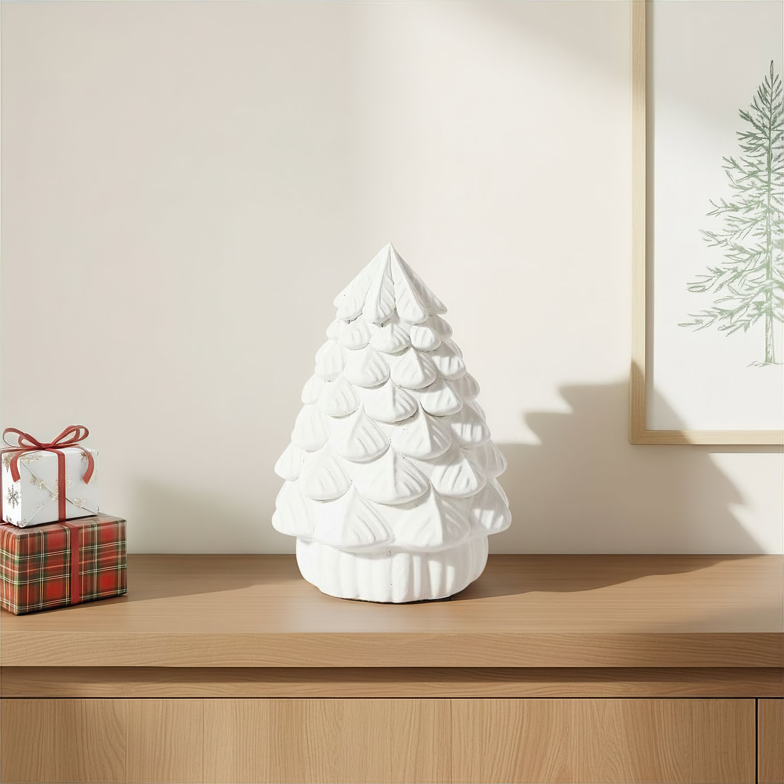Merry Little Xmas Tree, 9" H x 7" W x 4.5" D