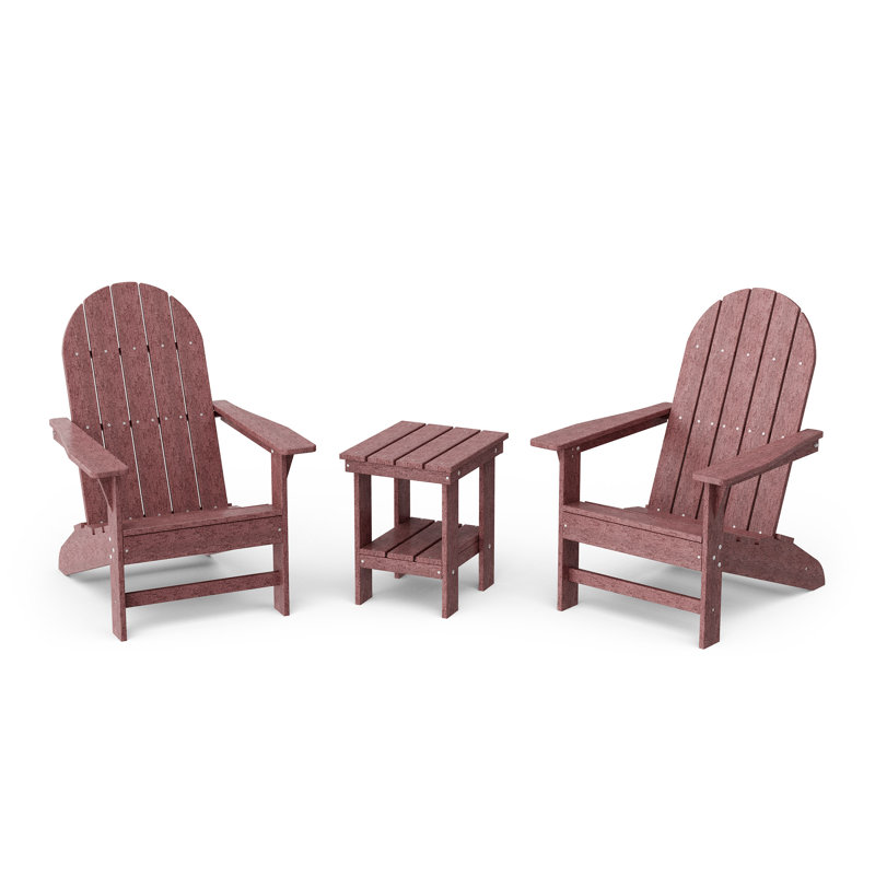 Freedom 3-Piece Traditional Adirondack Set With Side Table, Cherrywood