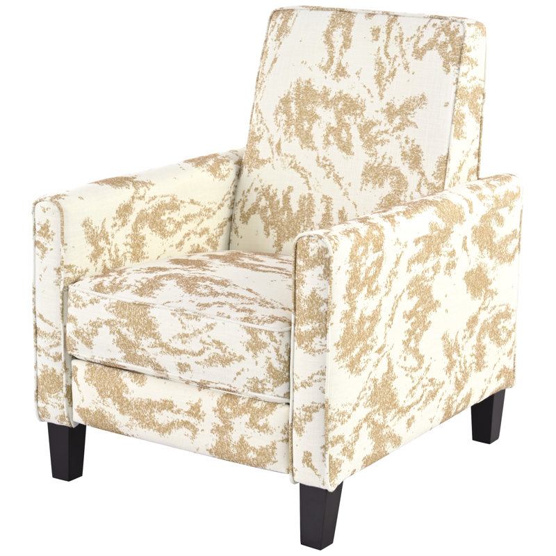 Fauteuil inclinable Sumyah, Blanc, jaune, motif abstrait