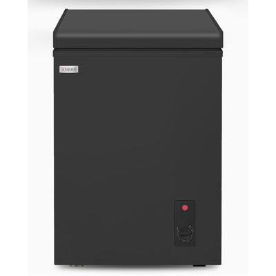 3.0 Cu Ft Chest Freezer With Removable Storage Basket, Black Top Open Door Deep Freezer With 7 Level Adjustable Temperature,black
