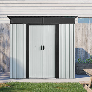 6Ft X 5Ft Outdoor Storage Shed With Lockable Sliding Doors