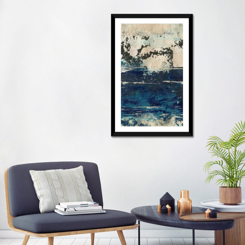 «Silver Surf II» par Ethan Harper - reproduction d'art, H 32 po x l 24 po x P 1 po, Papier encadré noir, Blanc
