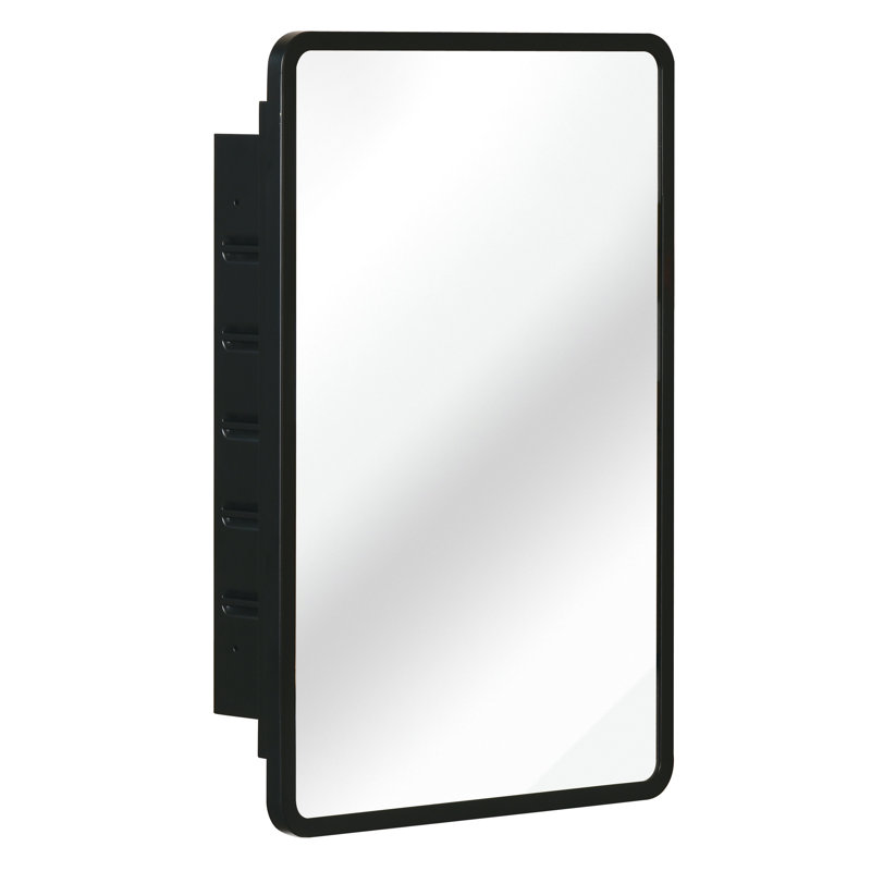 Armoire à miroir murale encastrée en métal, H 24 po x l 16 po x P 5,12 po