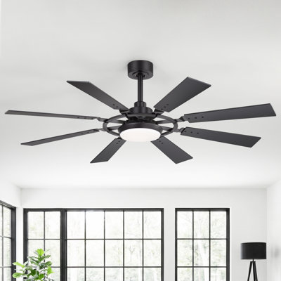 52" Modern Ceiling Fan with Light and Remote Control,Reversible DC Motor, 6-Speed ,3CCT for Indoor and Covered Outdoor
