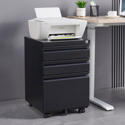 Versatile Lockable 3-Drawer Metal Filing Cabinet for Office and Home