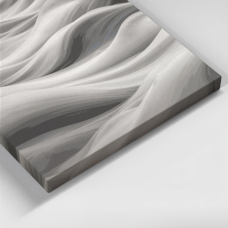 Abstrait paysage 84, art mural sur toile grise, H 30 po x l 20 po