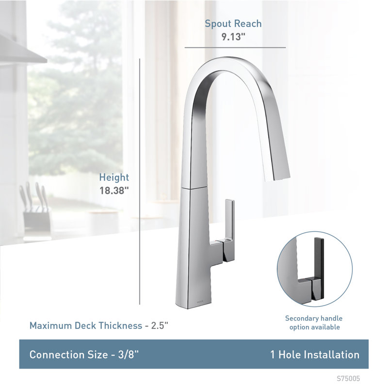 Nio Pull Down Single Handle Kitchen Faucet With Accessories, Spot Resist Stainless