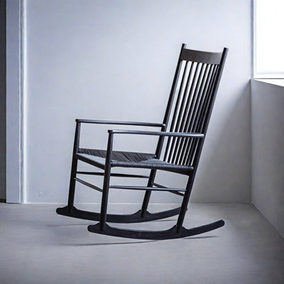 Solid wood woven rocking chair ash wood household