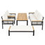 Ensemble de meubles d'extérieur 5 pièces avec canapé 3 places et coussins, ensemble de conversation pour le jardin ou la piscine, noir + coussin