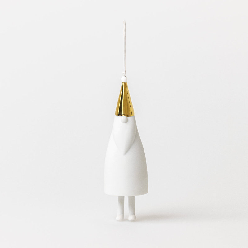 Ornement en forme de cloche en porcelaine - Santa Gnome