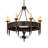 8 - Light Dimmable Wagon Wheel Chandelier