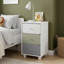 Liston 3 Drawer Bedside with Custom Green and Pink Panel Design