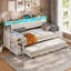 Lit de jour simple avec lit gigogne escamotable, structure de lit de jour en bois de ferme avec 3 tiroirs de rangement et tablettes, lit de jour simple avec station de charge et lumières DEL pour la chambre à coucher, la chambre d'amis-774709645-797322160