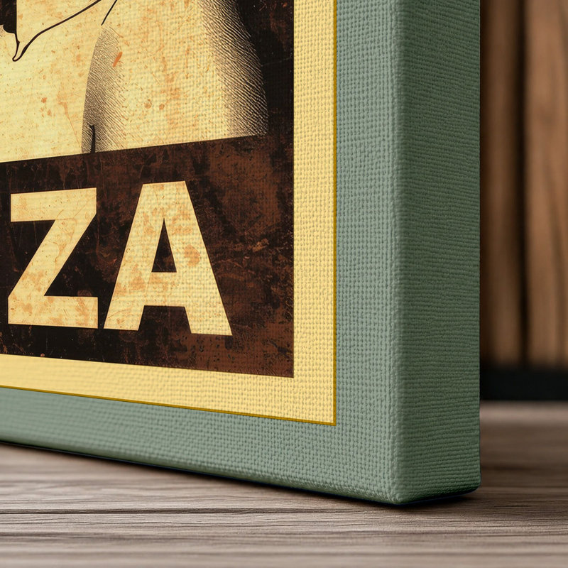 Mamma Mia Pizza Retro - Wrapped Canvas, 24x16 - 61.0 x 40.6 cm, Sage Border
