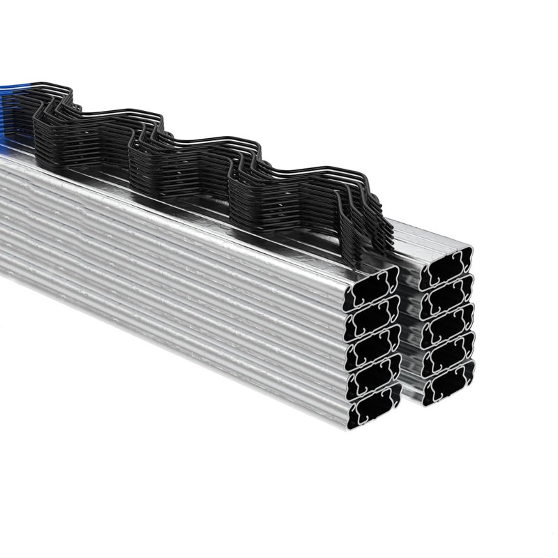Robinet de serre robuste et ensemble de fils à ressorts recouverts de PVC - paquet de 20 profilé en U galvanisé de 2 m - résistant à la rouille pour polytunnel / toile d'ombrage / filet