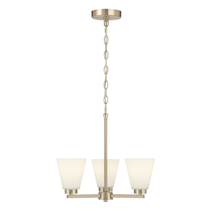 Merity 18" Wide 3-Light Chandelier, Modern Gold