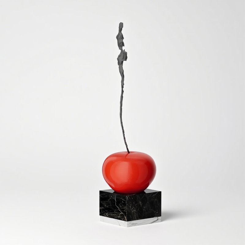 Creative Cherry Glass Fiber Marble Base Floor Ornament