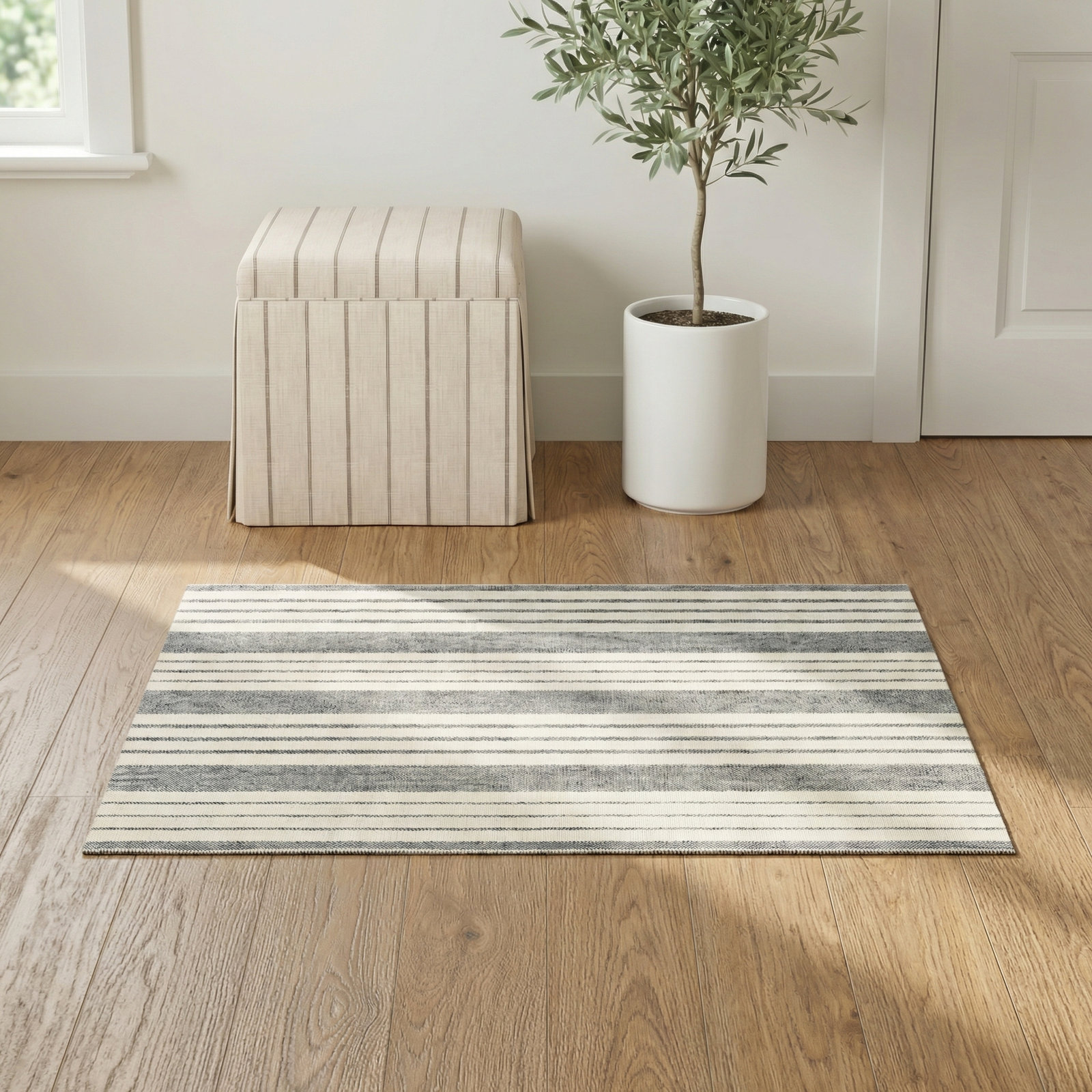 Louisa Hand-Woven Striped Rug, Rectangle 2' x 3'