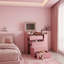 Coiffeuse 3 en 1 avec miroir rabattable, éclairage DEL réglable, plateau latéral coulissant et tabouret, idéale pour gagner de la place dans une chambre, rose.-1440924144