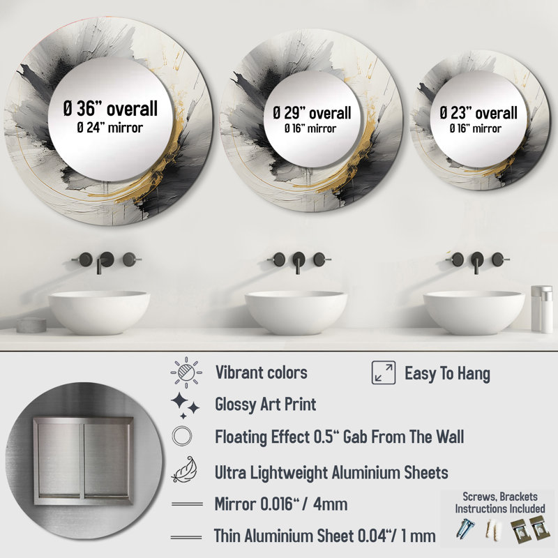 Miroir mural Sadi Infinite Motion III, 29 po x 29 po