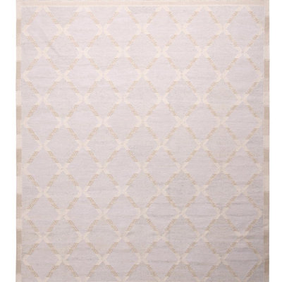 Rug & Kilim's Scandinavian Beige Gray And Blue Natural Wool Rug
