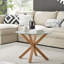 Round Glass Top Metal Base Dining Table
