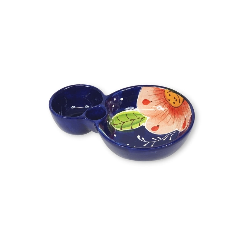 Tyrique Olive Dish ''8'' - Pink Flower