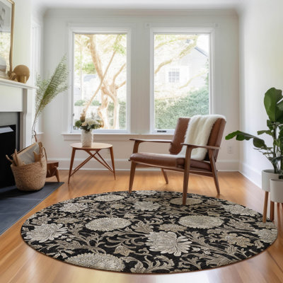 Premium Machine Washable Prisco Black Rug