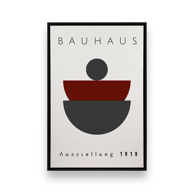 Impression sur toile Bauhaus, H 18,75 po x l 12,75 po x P 1,75 po, Cadre flottant noir satiné
