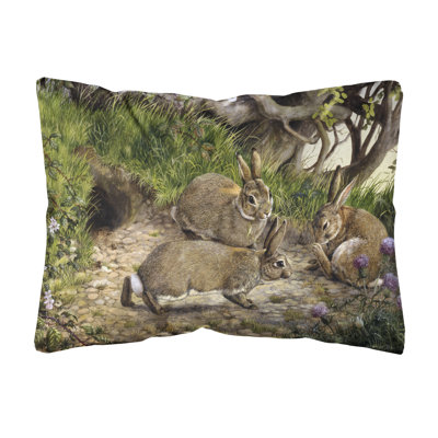  Coussin intérieur / extérieur en tissu Rabbits and the Rabbit Hole