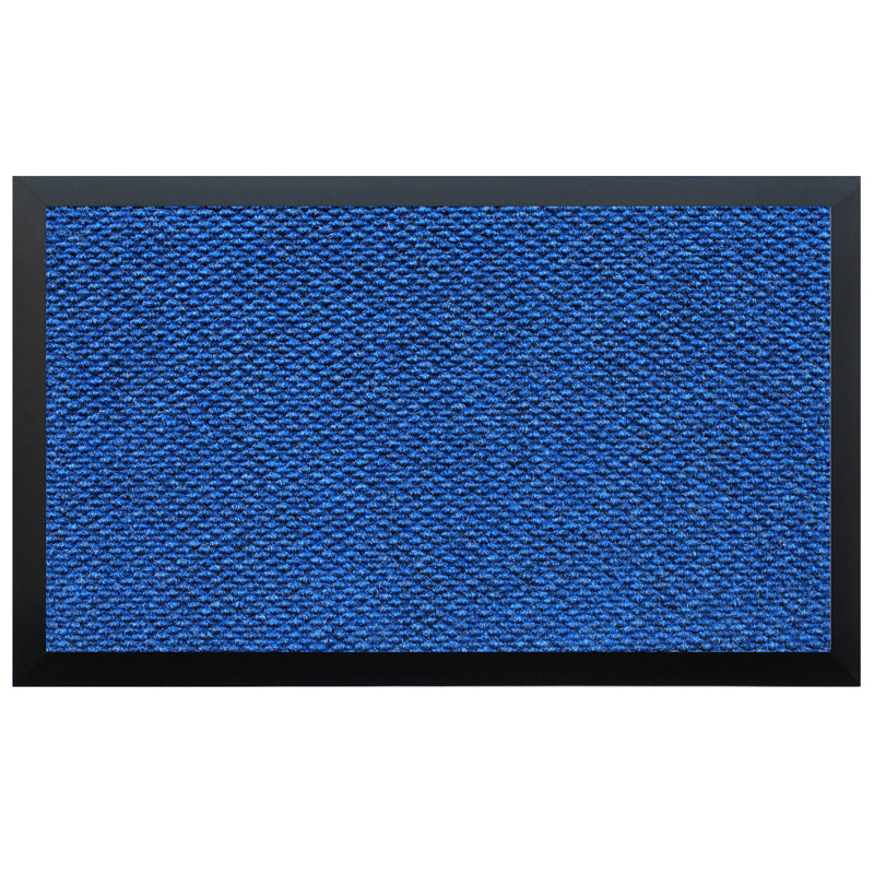 Paillasson d'extérieur antidérapant uni, 6 pi x 10 pi, Bleu foncé