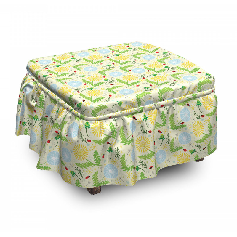 Housse pour repose-pieds feuilles et blowballs