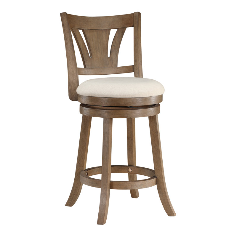 Hypatos Swivel Upholstered Counter Stool, Cream