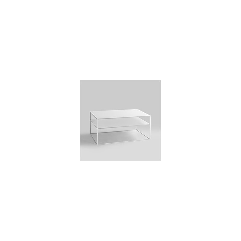 Priya Frame Coffee Table with Storage, White