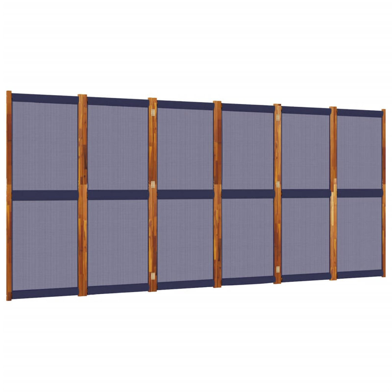 Metts 457.2cm H Solid Wood Folding Room Divider, 6, 180cm H x 420cm W, Dark Blue