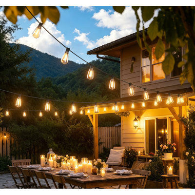 Guirlande d'extérieur pour l'extérieur avec télécommande et lumières de patio imperméables