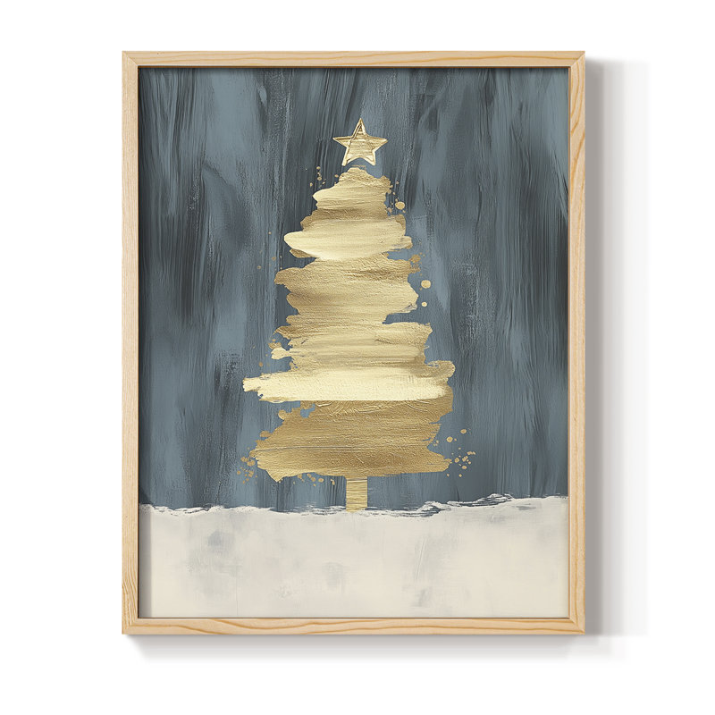 «Christmas Holiday Art CXCVII», reproduction d'art encadrée - bois massif, Naturel, H 11 po x l 9 po