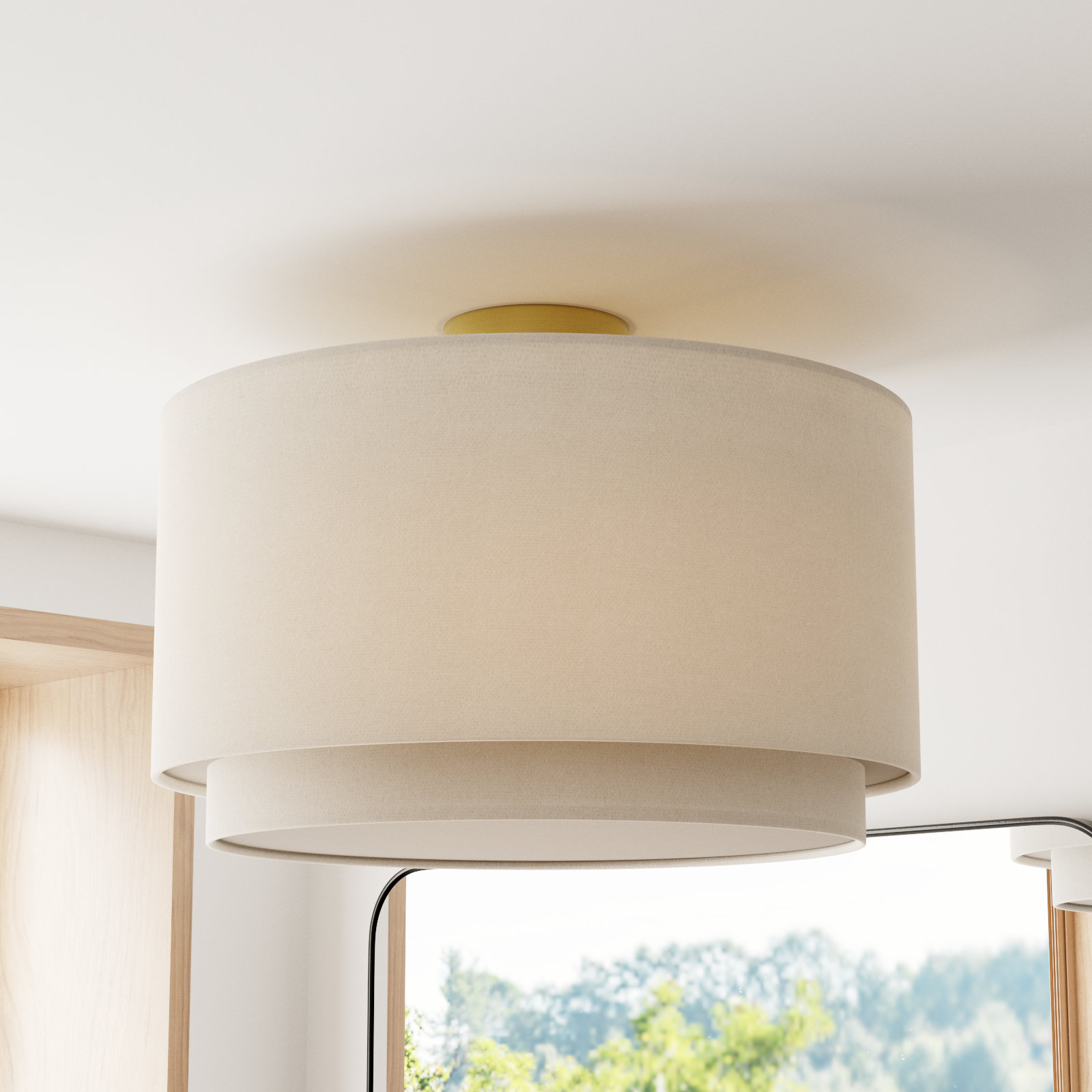 Finley Single Light Poly-Blend Semi Flush Mount